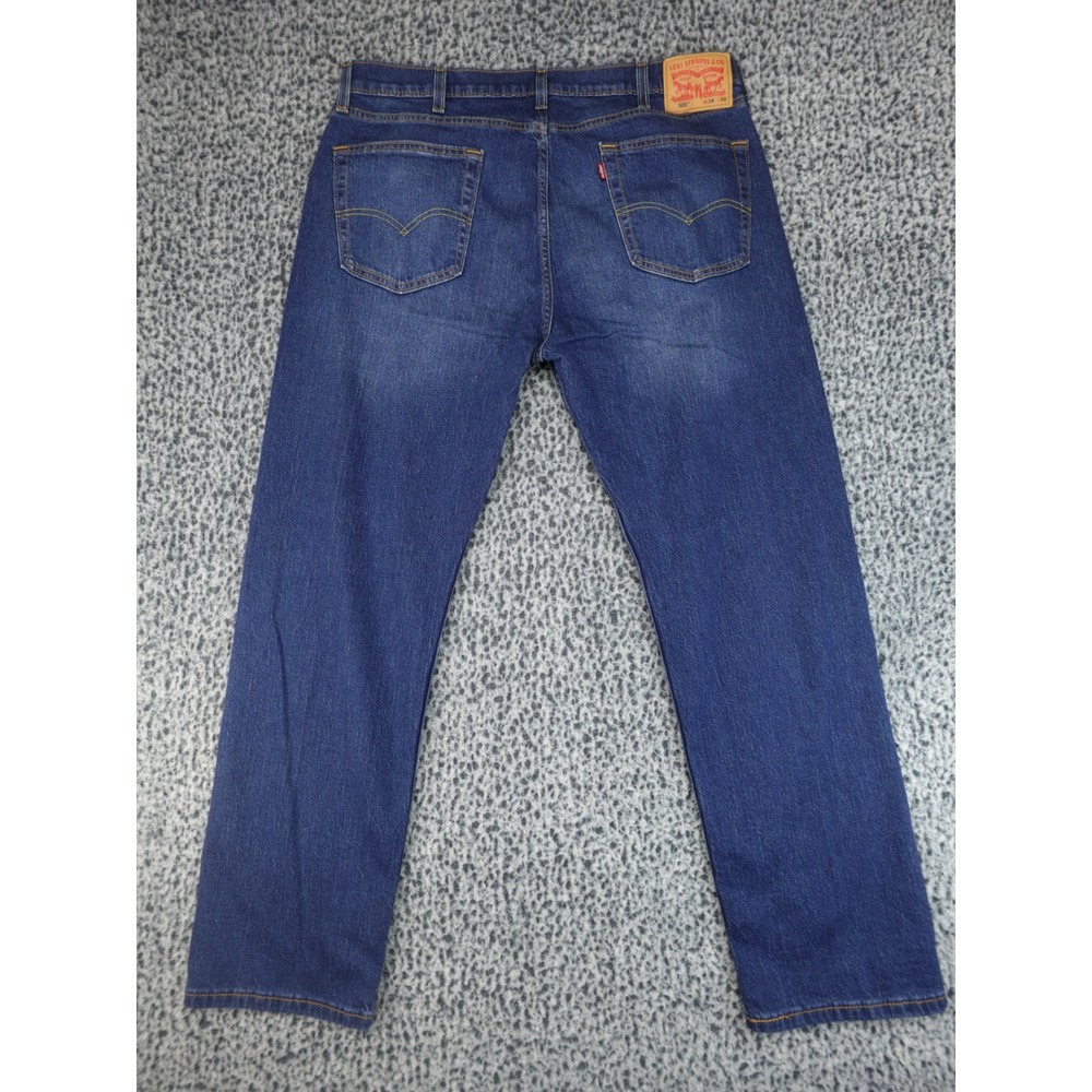 Levi's 505 Regular Fit Jeans Mens 38x32 Blue Good Medium Wash Straight Leg Denim - Picture 13 of 16